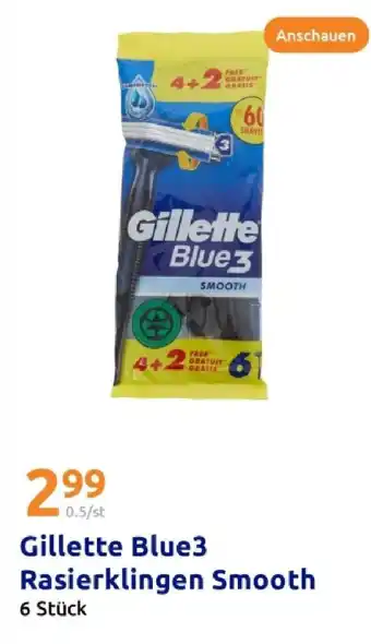 Action Gillette blue3 rasierklingen smooth Angebot