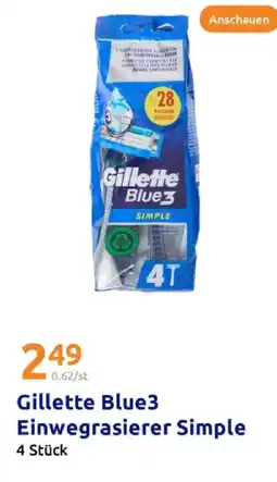 Action Gillette blue3 einwegrasierer simple Angebot
