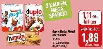 Feneberg duplo, kinder Riegel oder hanuta Angebot