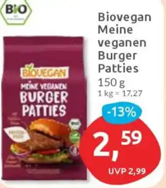Budni Biovegan Meine veganen Burger Patties Angebot