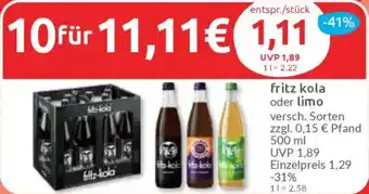 Budni fritz kola oder limo Angebot