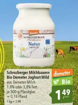 CITTI Markt Schrozberger Milchbauern demeter Bio Demeter Joghurt Mild Angebot