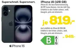 Euronics Apple iPhone 16 (128 GB) Angebot