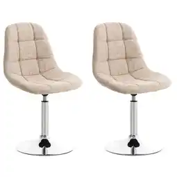 Netto Marken-Discount CLP 2er Set Stühle Emil Stoff I Mit Gestepptem Sitz I Drehstühle Mit Trompetenfüße In Chromoptik Angebot