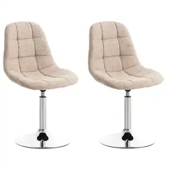 Netto Marken-Discount CLP 2er Set Stühle Emil Stoff I Mit Gestepptem Sitz I Drehstühle Mit Trompetenfüße In Chromoptik Angebot