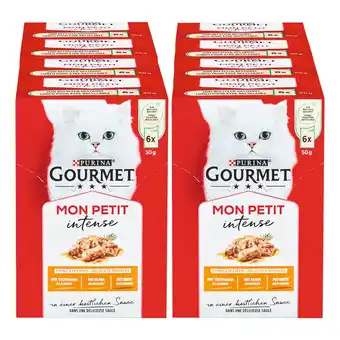 Netto Marken-Discount PURINA Gourmet Mon Petit intense Katzennassfutter mit Ente, Huhn und Truthahn 6 x 50 g, 8er Pack Angebot