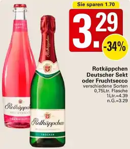 WEZ Rotkäppchen Deutscher Sekt oder Fruchtsecco Angebot