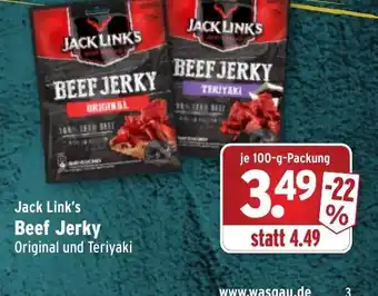 Wasgau Beef Jerky 100g Angebot