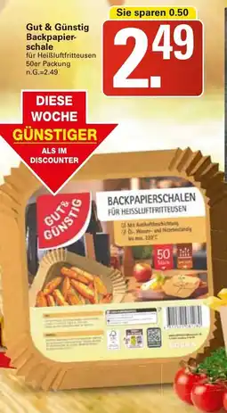WEZ Gut & Günstig Backpapierschale Angebot