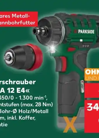 Kaufland Parkside Akku-Bohrschrauber PBSA 12 E4 Angebot