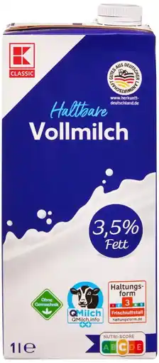 Kaufland K-Classic Haltbare Vollmilch Angebot