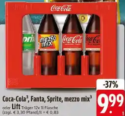 Edeka Coca-Cola, Fanta, Sprite, mezzo mix oder Lift Angebot