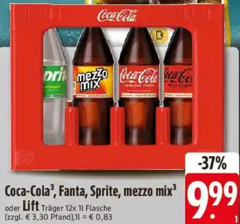 Edeka Coca-Cola, Fanta, Sprite, mezzo mix oder Lift Angebot