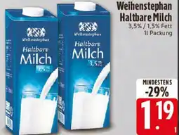 Edeka Weihenstephan Haltbare Milch Angebot