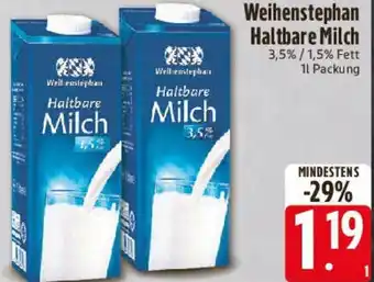 Edeka Weihenstephan Haltbare Milch Angebot