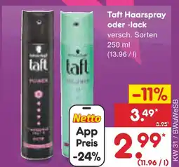 Netto Marken-Discount Taft haarspray oder -lack Angebot