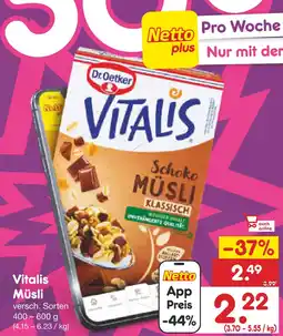 Netto Marken-Discount Dr. oetker vitalis müsli Angebot