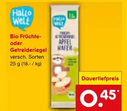 Netto Marken-Discount Bio früchte- oder getreideriegel Angebot