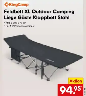 Netto Marken-Discount Kingcamp feldbett xl outdoor camping liege gäste klappbett stahl Angebot