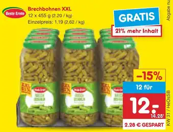 Netto Marken-Discount Beste ernte brechbohnen xxl Angebot