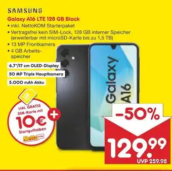 Netto Marken-Discount Samsung galaxy a16 lte 128 gb black Angebot