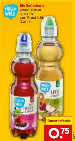 Netto Marken-Discount Hallo welt bio saftschorle Angebot