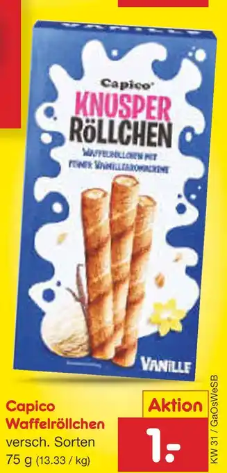 Netto Marken-Discount Capico waffelröllchen Angebot