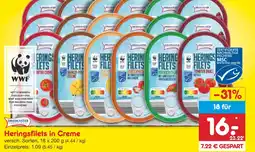Netto Marken-Discount Dreimaster heringsfilets in creme Angebot