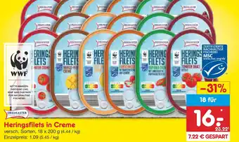 Netto Marken-Discount Dreimaster heringsfilets in creme Angebot