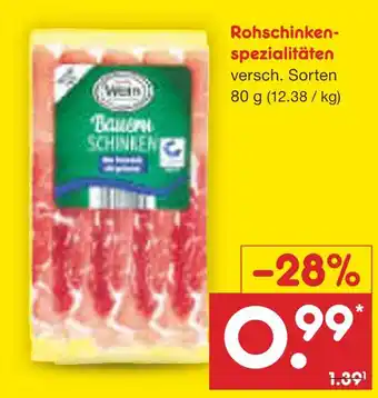 Netto Marken-Discount Rohschinkenspezialitäten Angebot