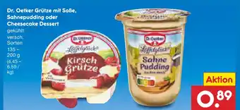 Netto Marken-Discount Dr. oetker grütze mit soße oder sahnepudding oder cheesecake dessert Angebot