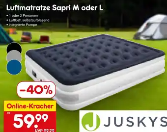 Netto Marken-Discount Juskys luftmatratze sapri m oder l Angebot