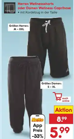 Netto Marken-Discount Herren wellnessshorts oder damen wellness-caprihose Angebot