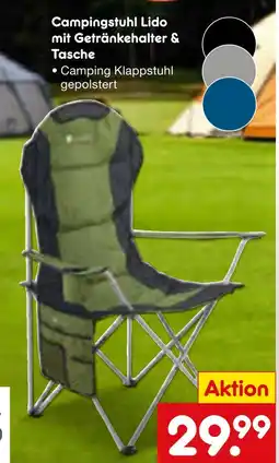 Netto Marken-Discount Campingstuhl lido mit getränkehalter & tasche Angebot