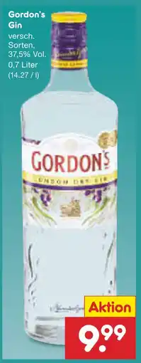 Netto Marken-Discount Gordon’s gin Angebot
