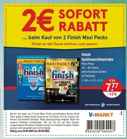 V Markt Finish finish power spülmaschinentabs maxi pack Angebot