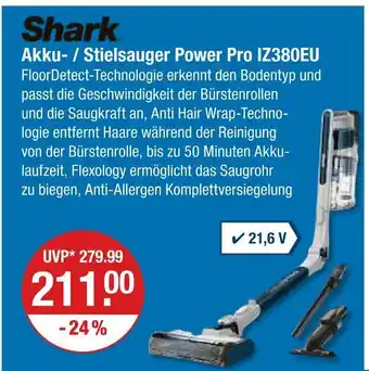 V Markt Shark akku- / stielsauger power pro iz380eu Angebot