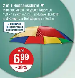 V Markt 2 in 1 sonnenschirm Angebot