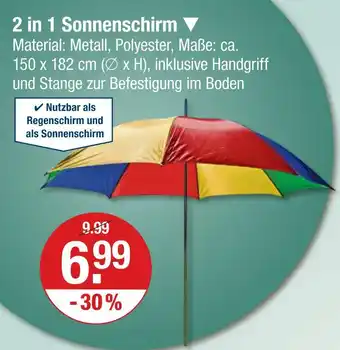 V Markt 2 in 1 sonnenschirm Angebot