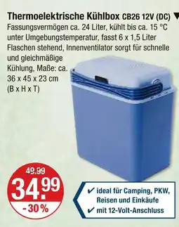 V Markt Thermoelektrische kühlbox cb26 12v (dc) Angebot