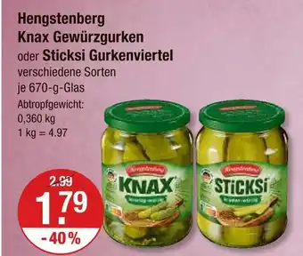 V Markt Hengstenberg knax gewürzgurken Angebot