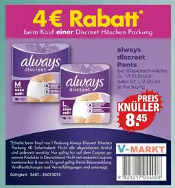 V Markt Always discreet pants gr. m Angebot