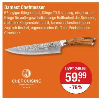 V Markt Chef cuisine damast chefmesser Angebot
