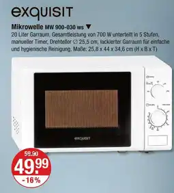 V Markt Exquisit mikrowelle mw 900-030 ws Angebot