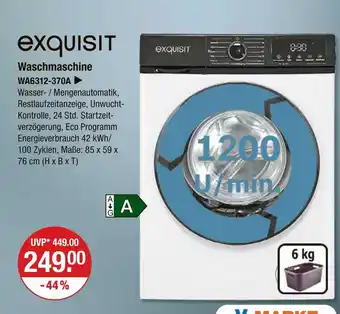 V Markt Exquisit waschmaschine wa6312-370a Angebot