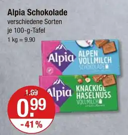 V Markt Alpia alpen vollmilch schokolade Angebot