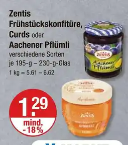 V Markt Zentis frühstückskonfitüre, curds Angebot
