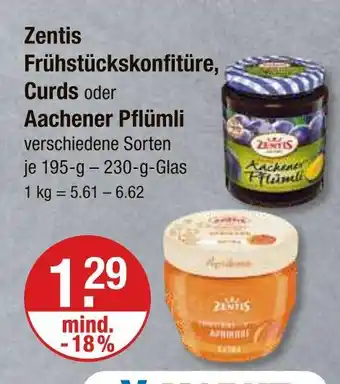 V Markt Zentis frühstückskonfitüre, curds Angebot