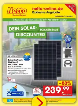Netto Marken-Discount Balkonkraftwerk Angebot