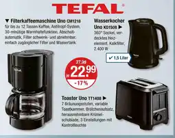 V Markt Tefal filterkaffeemaschine uno cm1218 Angebot